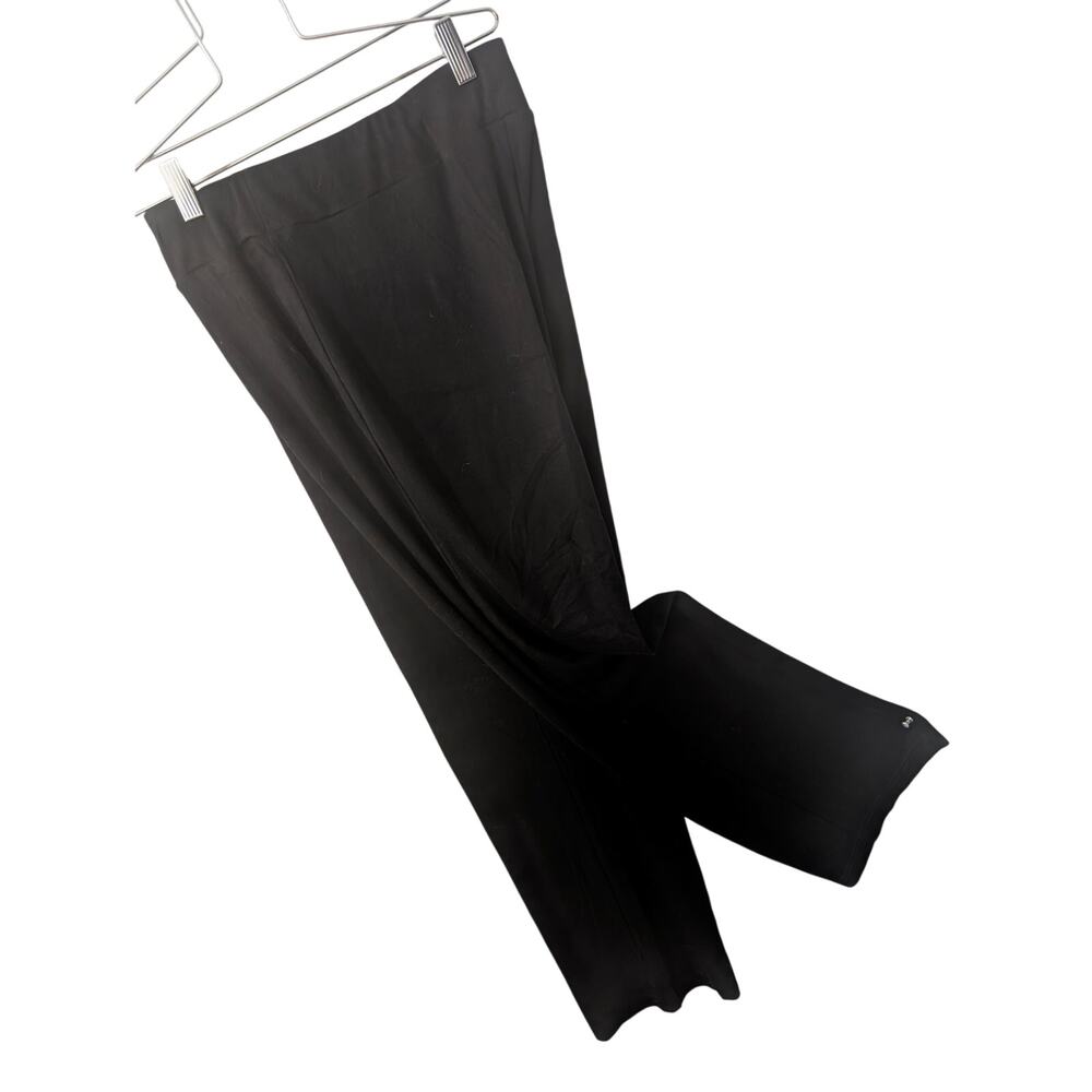 CHICO'S WEEKENDS! RICH BLACK STRETCH KNIT,  HIGH WAIST STRAIGHT LEG PANTS! 12/14